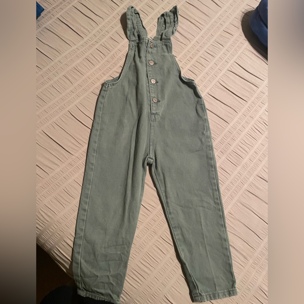 Zara Kids Green Denim Overalls